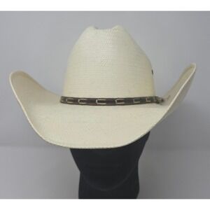 Stetson Stallion Cowboy Hat Size 56 or 7 Cream 4X Hard Straw Western Cattleman